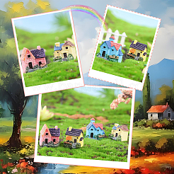 8 шт. 4 стиля фигурки виллы из смолы для украшения витрины&nbsp;DJEW-SP0001-18