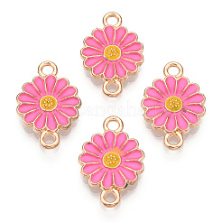 Подвески в форме подсолнечника с эмалью из цинкового сплава&nbsp;ENAM-E011-01KCG-06