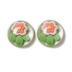 Кабошоны из прозрачной цветочной смолы&nbsp;RESI-G034-B05