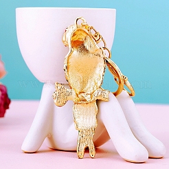 Красочный брелок для ключей в виде попугая со стразами&nbsp;PW-WG672C8-01