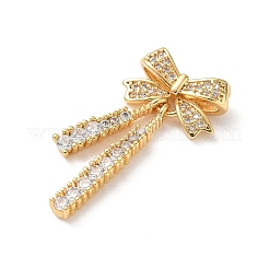 Латунные микропаве прозрачные подвески с фианитом&nbsp;KK-D504-24G