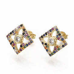 Серьги-гвоздики из фианита&nbsp;EJEW-S208-020