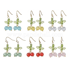 6 пара сережек-подвесок «кошачий глаз»&nbsp;EJEW-JE06492