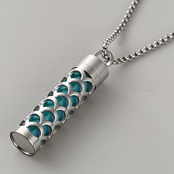 Ожерелья с подвеской-диффузором из нержавеющей стали для женщин&nbsp;NJEW-WH0002-188P-01