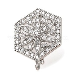 Застежки-твистеры из латуни с микропейвом и прозрачным фианитом&nbsp;KK-M254-10P