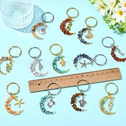 7 брелок в виде луны из натуральных и синтетических драгоценных камней&nbsp;KEYC-FS00046-02