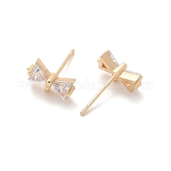 Серьги-гвоздики из латуни с прозрачным кубическим цирконием для женщин&nbsp;LS-KK-A244-13A-G