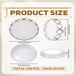 Наборы для изготовления плоских круглых кабошонов из нержавеющей стали 304 своими руками&nbsp;DIY-LP0005-06