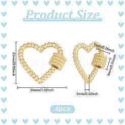 4 шт. латунные подвески-замки с винтовым карабином&nbsp;KK-UN0005-36