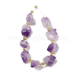 Гальванизированные нити из необработанных натуральных аметистов&nbsp;G-Z131-J02-06