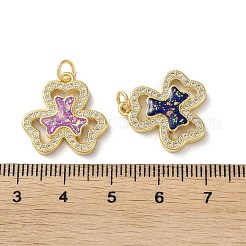 Латунные микропаве прозрачные подвески с фианитом&nbsp;KK-C045-30G