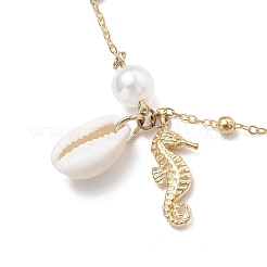 Браслеты с подвесками из сплава морских организмов и натуральных ракушек каури&nbsp;BJEW-JB11843