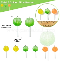 9 шт. 3-х цветные подвески из полупрозрачной смолы&nbsp;FIND-FS0002-90