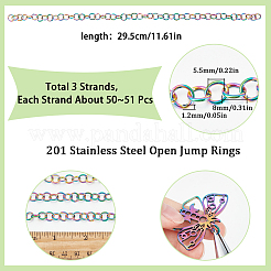 150 шт. Открытые соединительные кольца из нержавеющей стали 201&nbsp;STAS-SC0008-74