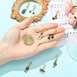 8 шт. 8 стиля эмалевых музыкальных инструментов и подвесных украшений в виде музыкальных нот&nbsp;HJEW-YW00321