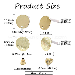 4 шт. железная серьга-гвоздик с 4 шт. фурнитурой для сережек-гвоздиков из сплава с 2 шт. железными фурнитурами для сережек-гвоздиков с 2 шт. фурнитурой для серег-гвоздиков из сплава с 50 шт. железными гайками для ушей&nbsp;FIND-YW0005-48