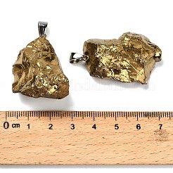 Подвески из гальванизированного необработанного натурального кварца&nbsp;G-Q481-20P-04