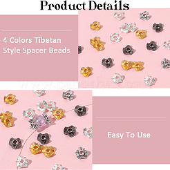 120 шт. 4 цвета бусины из сплава в тибетском стиле&nbsp;FIND-SC0017-92B