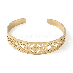 Браслеты-манжеты с ажурным узлом из нержавеющей стали 304 для женщин&nbsp;LS-BJEW-G701-02G