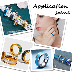 12 шт. 12 стиля рифленых колец из нержавеющей стали 304&nbsp;RJEW-SC0001-03