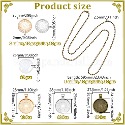 Наборы для самостоятельного изготовления ожерелий из железных шариков и брошей-колец из сплава&nbsp;DIY-GA0008-14