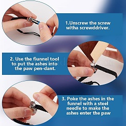 Отпечаток лапы урна для пепла из нержавеющей стали для домашних животных регулируемые браслеты с бусинами&nbsp;BJEW-AN0001-82