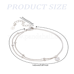 1шт латунные спутниковые цепи двухрядные браслеты для женщин&nbsp;BJEW-LP0004-45