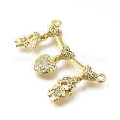 Латунные микро проложить кубического циркония подвески&nbsp;KK-Q066-15B-G