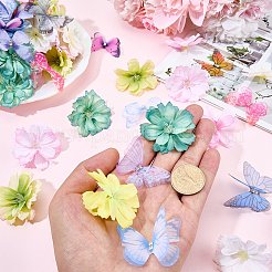 50 шт. 10 цвета полиэстеровые стразы бабочка украшения аксессуары&nbsp;FIND-SP0004-86