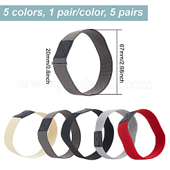 5 пара двухцветных эластичных полиэстеровых шнурков с искусственными кожаными резинками&nbsp;FIND-DR0001-16