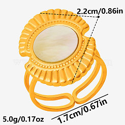 Открытые кольца-манжеты из нержавеющей стали 304 с натуральными ракушками для женщин.&nbsp;FC7399-3