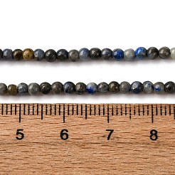 Нитки бусины из натурального ляписа-лазури&nbsp;LS-G-L629-A01-3mm