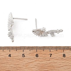 Латунные серьги-гвоздики из циркония&nbsp;LS-KK-K371-44P