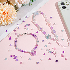 Прозрачные и окрашенные распылением бусины из стекла с эффектом кракле и имитации нефрита&nbsp;GLAA-PH0003-47A