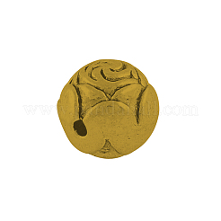 Тибетский сплав стиля круглый резной розовый бисер&nbsp;LS-TIBEB-0892-AG-FF