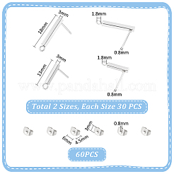 60 шт. фурнитура для сережек-гвоздиков из нержавеющей стали 304&nbsp;STAS-UN0054-97