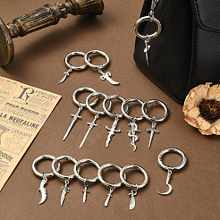 28 шт. 14 стиля нож и меч сплава обувь подвески&nbsp;HJEW-CJ00045