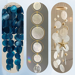 60 шт. 3 подвески из ракушек капиз&nbsp;SSHEL-SC0001-46