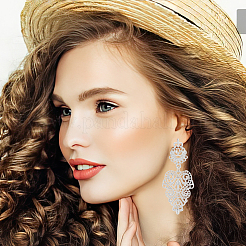 4 пара двухцветных сережек-гвоздиков из сплава для женщин&nbsp;EJEW-AN0003-92