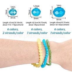 24 нить 6 стилей гальванические стеклянные бусины нити&nbsp;EGLA-GA0001-33