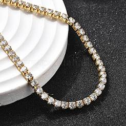 Латунные браслеты-цепочки с микропаве из прозрачных кубических цирконий для женщин&nbsp;BJEW-S170-02G-A