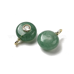Плоские круглые подвески из натурального зеленого авантюрина&nbsp;G-H318-01G-A-01