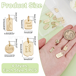 20шт 4 стиля латунные подвески&nbsp;KK-ME0001-39