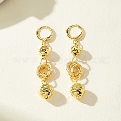 Круглые латунные серьги-кольца с кисточками&nbsp;QQ1128