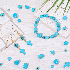 789шт 11 стиля окрашенные синтетические бирюзовые бусины&nbsp;TURQ-BM0001-03