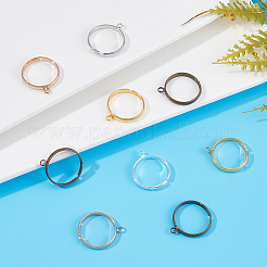 40шт 5 цвета стойка с покрытием латунь открытая задняя часть база&nbsp;KK-PH0004-68