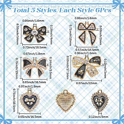 30шт 5 стиля подвески из сплава со стразами&nbsp;FIND-SC0016-47