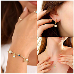 10 шт. подвески из прозрачного кубического циркония с латунным краем и петлей&nbsp;KK-LP0001-33