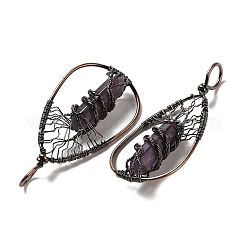 Большие подвески с двойным наконечником и заостренной граненой пулей из натурального аметиста&nbsp;G-Q015-01F