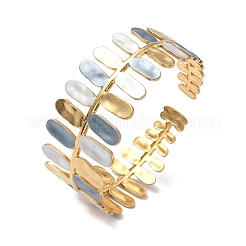 Браслеты-манжеты из нержавеющей стали 304 с эмалью для женщин&nbsp;LS-BJEW-F518-04G